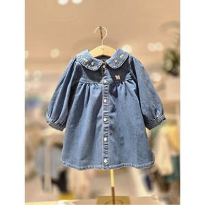 블루독베이비 10 25FW가을신상 (BL)러블리 데님 원피스 (45A1340101)