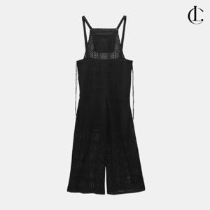 엘케이트 여성 점프슈트 길이조절 크로쉐 멜빵바지 펀칭 와이드 팬츠 LPPA005