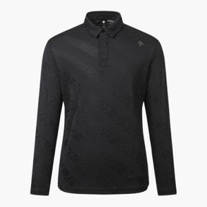 M 데상트골프티셔츠 GQC DP32MFTL83-BLKG 남성 자카드 긴팔 티셔츠 / BLACK