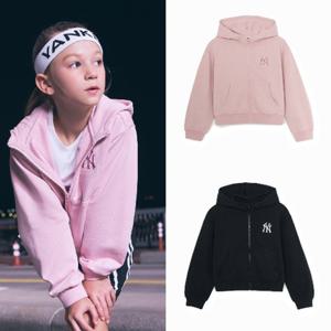 [MLB키즈DB] 베이직 여아 스몰로고 크롭 후드 집업 2종택1 (7FHDB1154)