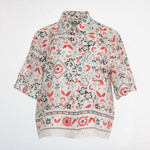 [비꼴리끄(여성)]린넨 프린트 셔츠 블라우스 B252WB1100