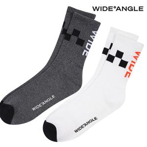 [와이드앵글] WMU23S04 WG 남성 체커 크루삭스