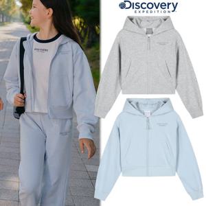 디스커버리키즈 DKTR19054 여아 세미 크롭 후드 자켓 집업