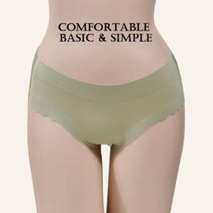 PT9045 부드러운 색상 베이직 누디 햄라인 미디팬티