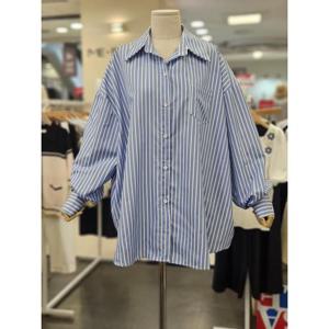 오조크 세이브존01 투톤  오버핏 스트라이프 셔츠 HOTSCSC511