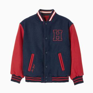 타미힐피거 키즈 T42F7QJC500BT1 리버시블 그래픽 봄버 재킷