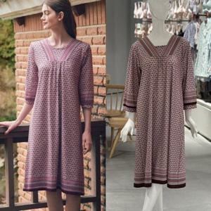 [비너스]에스닉 실크스판 핑크 홈드레스[VEV3980L]