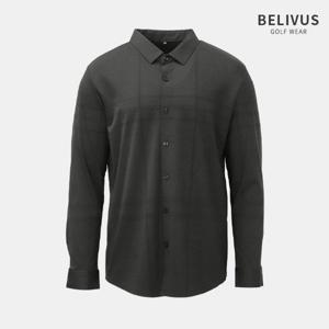 빌리버스 남성 체크 골프웨어 버튼다운 스판 긴팔 톤다운 컬러 폴로티 BBLT048