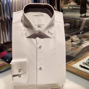 듀퐁셔츠 SE5FM21LS304SWH 구김이 적은 레이온 혼방 D로고 포인트 슬림 핏 셔츠