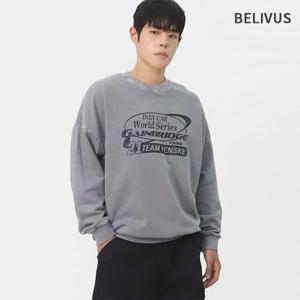 빌리버스 남자 맨투맨 긴팔 프린팅 코튼 오버핏 피그먼트 티셔츠 BPT092