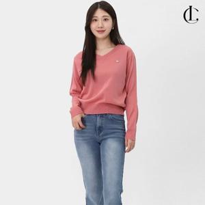 엘케이트 여자 긴팔 니트티 브이넥 오버핏 심플 기본티셔츠 LID023