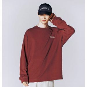 [지오다노]남자 오버핏 자수 라운드넥 긴팔 티셔츠 093911