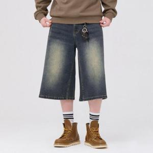 체이스컬트 동백01 공용 버뮤다 와이드데님 EERU2331B