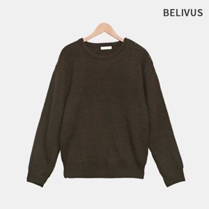 빌리버스 남성 니트 긴팔티 환절기 루즈핏 라운드 울 스웨터 워머 티셔츠 BOAS003