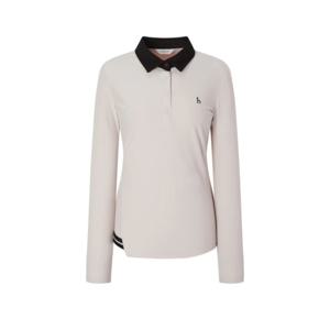 헤지스골프 BEST 여성 기모 배색 카라 티셔츠(HWTS5D712I1)