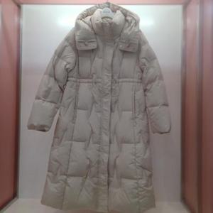 Latium HC06 하이넥 후드 H라인 스트링 덕 패딩 훅집업 롱 점퍼 T2543jp05I