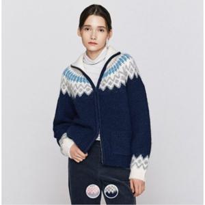 [지오다노]여성 겨울 노르딕 풀집업 긴팔 가디건 355922