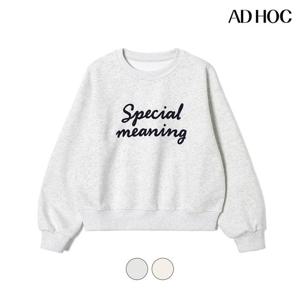 [애드호크]여성 플란넬 레터링 자수 라운드넥 티셔츠 HBALT56_DJ