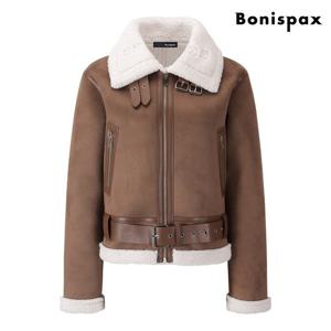 [보니스팍스]하이넥 버클 양털 무스탕 자켓 (XP4JK014L0)