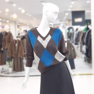 abfz sh06 브이 갸름 패턴 도톰 니트 SLBHA1W44A