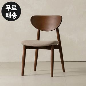 카일 고무나무 원목 패브릭 의자 식탁 트러플브라운