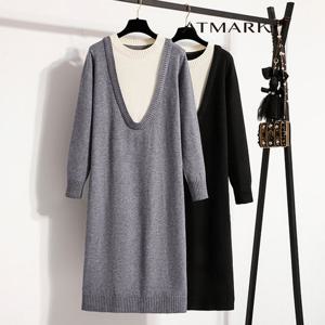 ATMARK (77까지)레이어드딥넥니트원피스_AA59OP011G