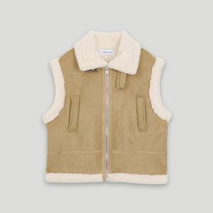 [코데즈컴바인] 하이넥 스웨이드 무스탕 조끼 (CKD-LE381WB)