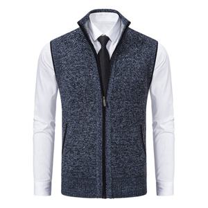 남성 기모 니트 조끼 집업 베스트 모크넥 비즈니스 캐주얼 WI235J
