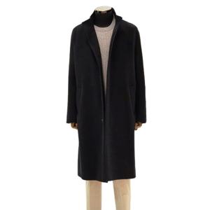 [바쏘]FW 블랙  울 케시미어 블랜드 차이나카라 하이넥 오버핏 롱코트KBGWSZDCJ33K