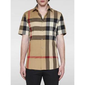 버버리 체크 코튼 반팔 셔츠 8079591 Beige