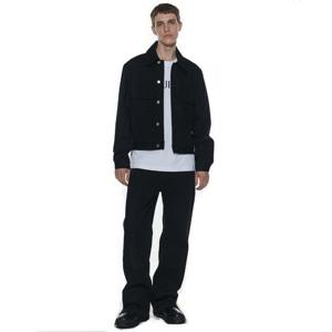 [플랙진]남성 스텝 051 와이드 밑단 절개 블랙 데님 팬츠 (PJTT5ST051B)