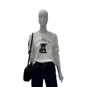 [숲]고양이 프린트 스판 티셔츠  SBBLT33Q