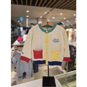 [블루독베이비] 26 SS(크림)컬러블럭 소프트 니트가디건(4611420001)신생아 백일 돌 간절기 선물 조카 유아