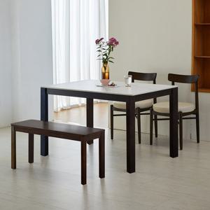 [베스트리빙] 앨빈 로나 1200 4인 세라믹 식탁세트/식탁1개+의자2개+벤치1개