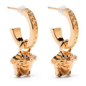 베르사체 라 메두사 그레카 엠보스드 후프 귀걸이 DG2I135DJMT