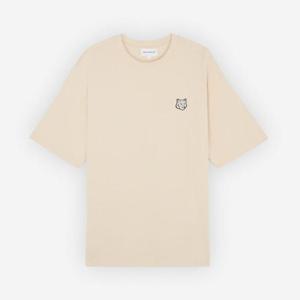 메종키츠네 폭스헤드 패치 오버사이즈 티셔츠 크림색 LM00107KJ0119-P205
