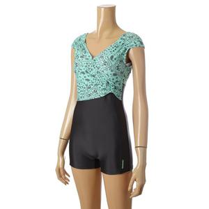 [레노마수영복]여성 아쿠아 반신 캡내장형 실내수영복 LS2C263