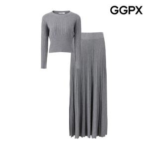 [지지피엑스]무지 골지 니트 앤 스커트 셋업 GQ1ST008F