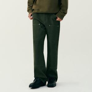 [유씨엘에이][UB8DP21] 남녀공용 레트로 프레피 더블니 데님 팬츠