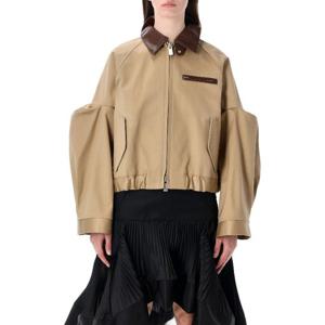 사카이 가죽 칼라 체스트 포켓 치노 봄버 재킷 2608299 651