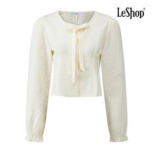 르샵  리본넥 밴딩 프릴 소매 블라우스 (BQ1BL001A)