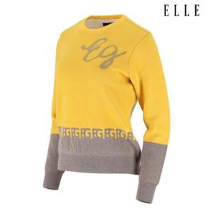 엘르골프 세이브존01 여성 컬러블럭 라운드 스웨터(방풍) 6J83301 120