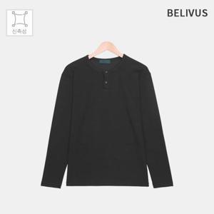 빌리버스 남자 부드럽고 쫀쫀한 머슬핏 긴팔 헨리넥 직장인 출근룩 BAZ005