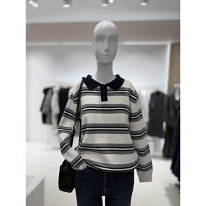 [숲]카라배색 스트라이프 니트   SBALK38T