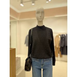 [숲]레이스 하이넥 크로쉐 긴팔니트  SBBLK30N