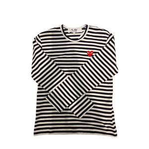 [꼼데가르송(잡화)]하트 로고 스트라이프 L/S 티셔츠 (AX-T164-051)