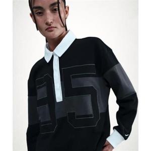 NIKE 스포츠웨어 긴소매 그래픽 폴로 탑 W - 블랙앤트러사이트화이트세일 HV4034-010 1523193