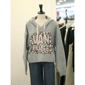 메종블랑쉬 세이브존03 레오파드 영문 포인트 후드넥 니트 AQM261JSW109A