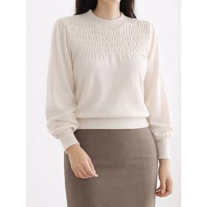 [모리스커밍홈]반목 셔링 퍼프소매 니트_M2602KN605A