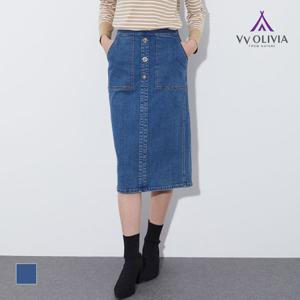 [올리비아로렌]H라인 데님 스커트__VVCMS4S2381